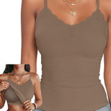 Lace-Trimmed Bra Pads Cami Top
