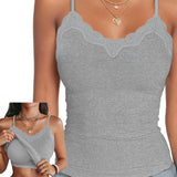 Lace-Trimmed Bra Pads Cami Top