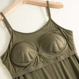Adjustable Strap Dress Built-in Bra
