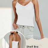 Lace-Trimmed Bra Pads Cami Top