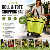 🛒2-in-1 Foldable Shopping Cart