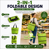 🛒2-in-1 Foldable Shopping Cart