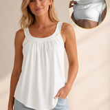 Solid Color Pleated Tank Top
