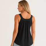Solid Color Pleated Tank Top
