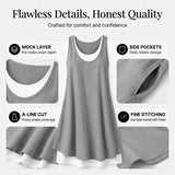 ⏰Last Day Sale 50% OFF-Women's Casual Loose Sleeveless Fake Two Piece Tank Dress