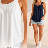 Solid Color Pleated Tank Top
