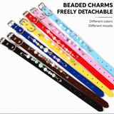 Durable PU Leather Detachable Luxury Crystal Pet Collar