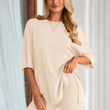 The Essential Summer 2-Piece Lounge Set: Oversized Shirt & Biker Shorts