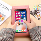 2026 New Soft Vegan Leather Touch Screen Crossbody Phone Bag