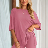 The Essential Summer 2-Piece Lounge Set: Oversized Shirt & Biker Shorts