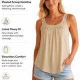 Solid Color Pleated Tank Top