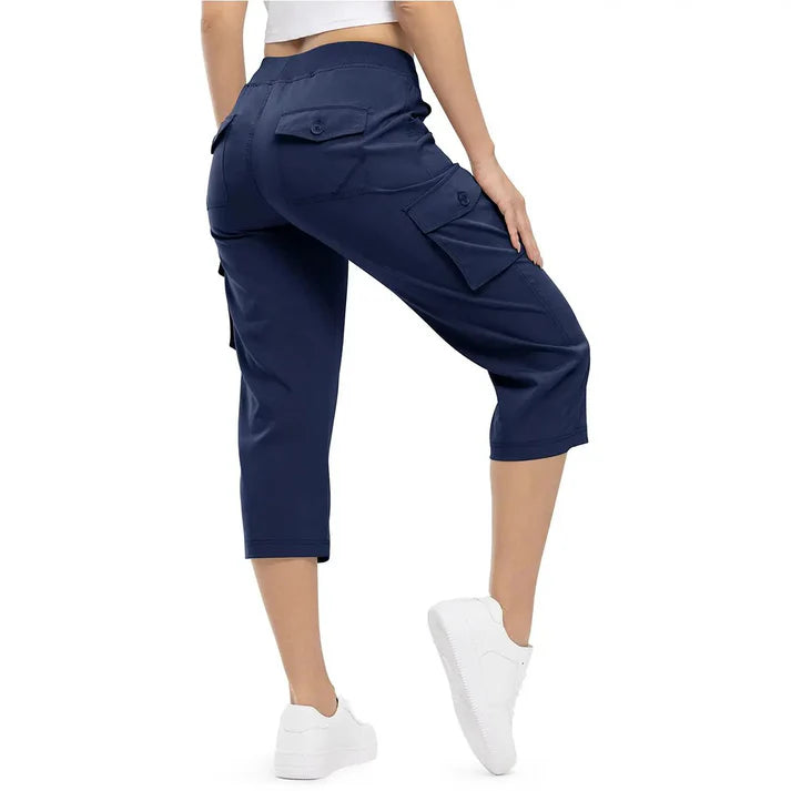 Quick-Dry Loose Fit Capris: Women's Lightweight Hiking Pants with 6 Pockets