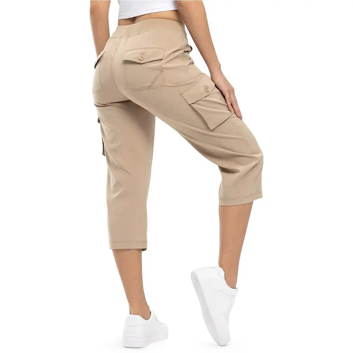 Quick-Dry Loose Fit Capris: Women's Lightweight Hiking Pants with 6 Pockets