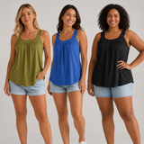 Solid Color Pleated Tank Top