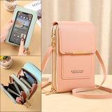 2026 New Soft Vegan Leather Touch Screen Crossbody Phone Bag