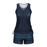 Women's Tummy Control Tankini Set – Flattering Boho Swimwear with Shorts