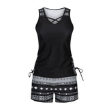 Women's Tummy Control Tankini Set – Flattering Boho Swimwear with Shorts