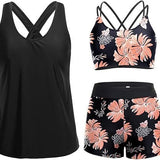 Sporty 3-Piece Tankini Set – Comfort & Coverage