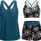 Sporty 3-Piece Tankini Set – Comfort & Coverage