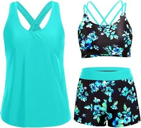 Sporty 3-Piece Tankini Set – Comfort & Coverage