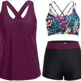 Sporty 3-Piece Tankini Set – Comfort & Coverage