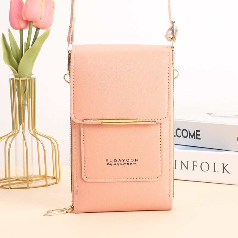 2026 New Soft Vegan Leather Touch Screen Crossbody Phone Bag