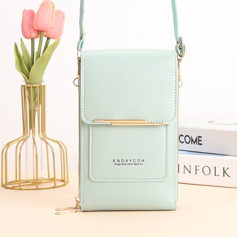 2026 New Soft Vegan Leather Touch Screen Crossbody Phone Bag