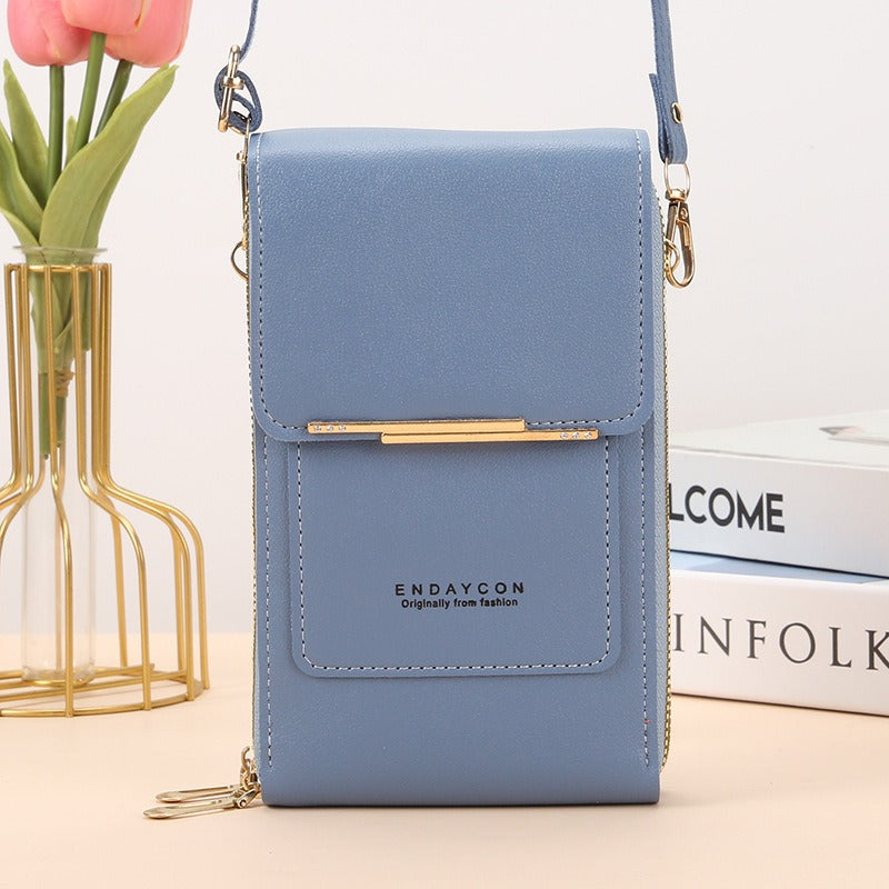 2026 New Soft Vegan Leather Touch Screen Crossbody Phone Bag