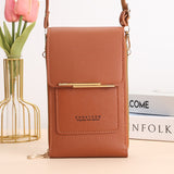 2026 New Soft Vegan Leather Touch Screen Crossbody Phone Bag