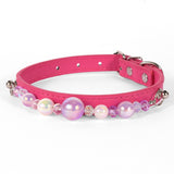 Durable PU Leather Detachable Luxury Crystal Pet Collar