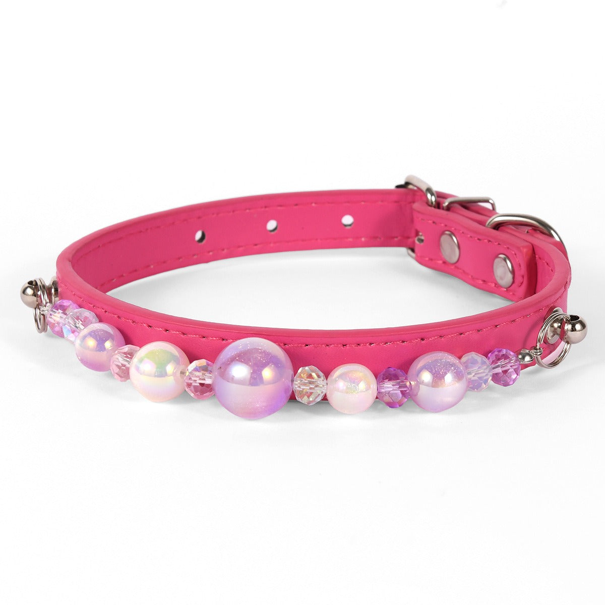 Durable PU Leather Detachable Luxury Crystal Pet Collar
