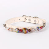 Durable PU Leather Detachable Luxury Crystal Pet Collar