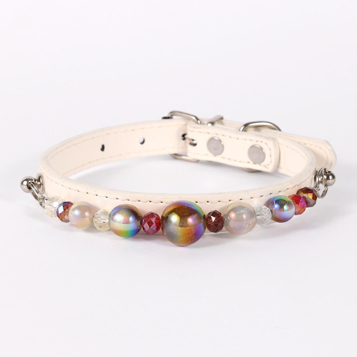Durable PU Leather Detachable Luxury Crystal Pet Collar