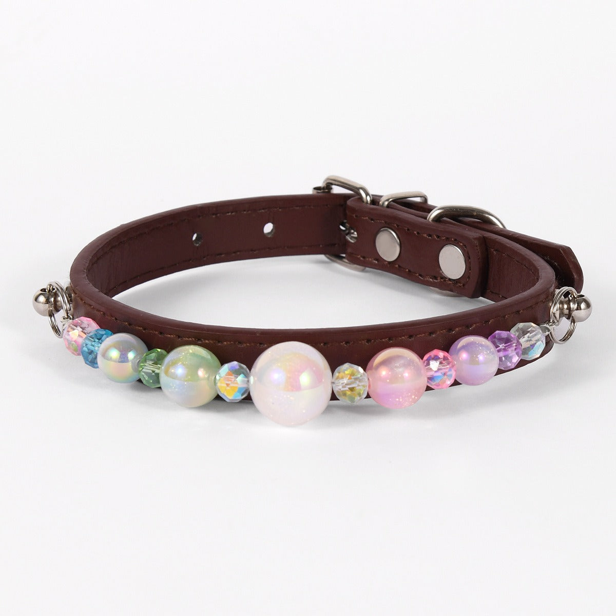 Durable PU Leather Detachable Luxury Crystal Pet Collar