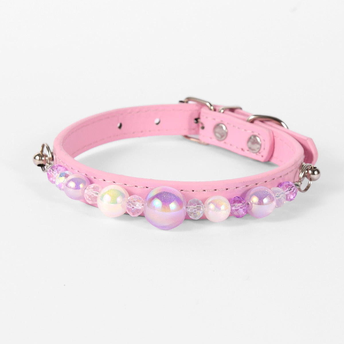 Durable PU Leather Detachable Luxury Crystal Pet Collar