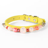 Durable PU Leather Detachable Luxury Crystal Pet Collar