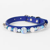 Durable PU Leather Detachable Luxury Crystal Pet Collar