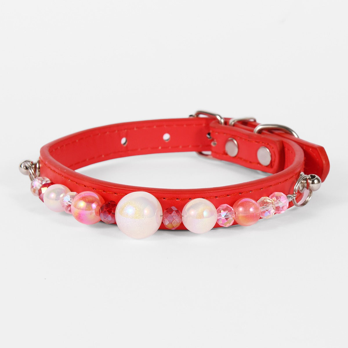 Durable PU Leather Detachable Luxury Crystal Pet Collar