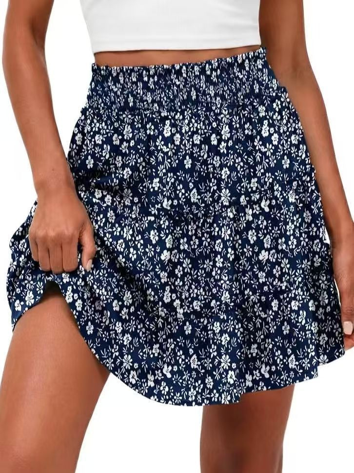 Women's High-Waisted Boho Tiered Skort with Pockets – Flowy Casual Ruffle Skirt