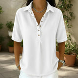 Slouchy Button-Detail Denim Top