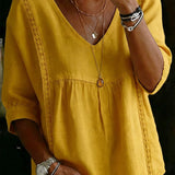 Women's V Neck Lace Blouses