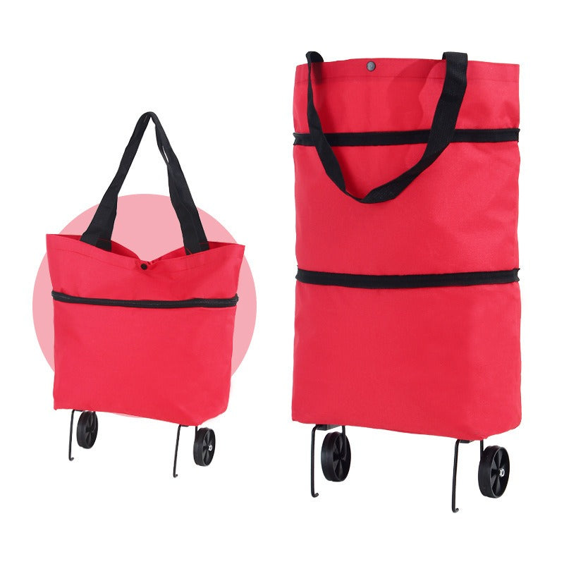 🛒2-in-1 Foldable Shopping Cart