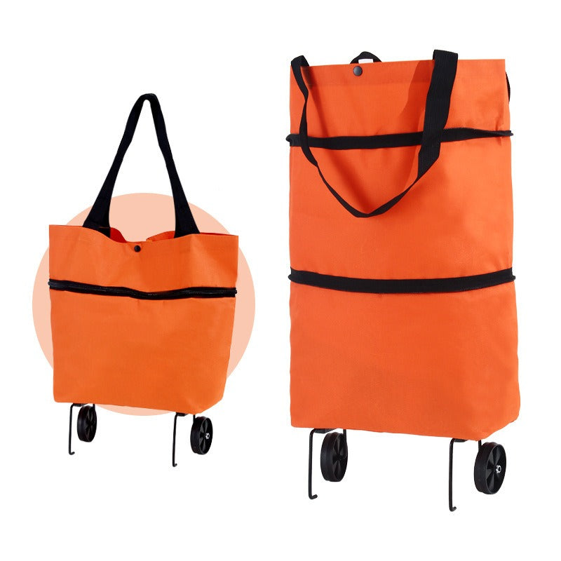 🛒2-in-1 Foldable Shopping Cart
