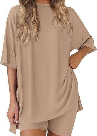 The Essential Summer 2-Piece Lounge Set: Oversized Shirt & Biker Shorts