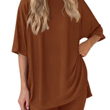 The Essential Summer 2-Piece Lounge Set: Oversized Shirt & Biker Shorts
