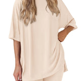 The Essential Summer 2-Piece Lounge Set: Oversized Shirt & Biker Shorts