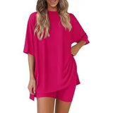 The Essential Summer 2-Piece Lounge Set: Oversized Shirt & Biker Shorts