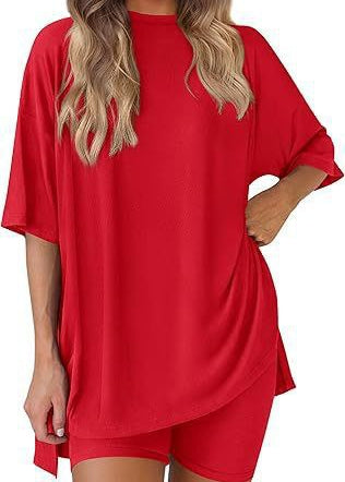 The Essential Summer 2-Piece Lounge Set: Oversized Shirt & Biker Shorts
