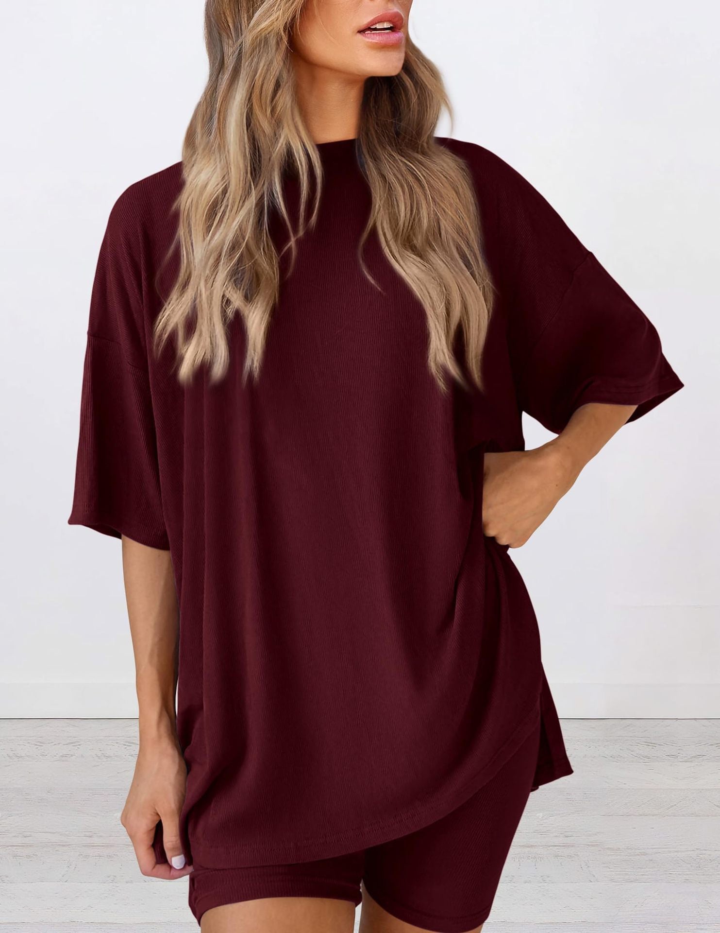 The Essential Summer 2-Piece Lounge Set: Oversized Shirt & Biker Shorts