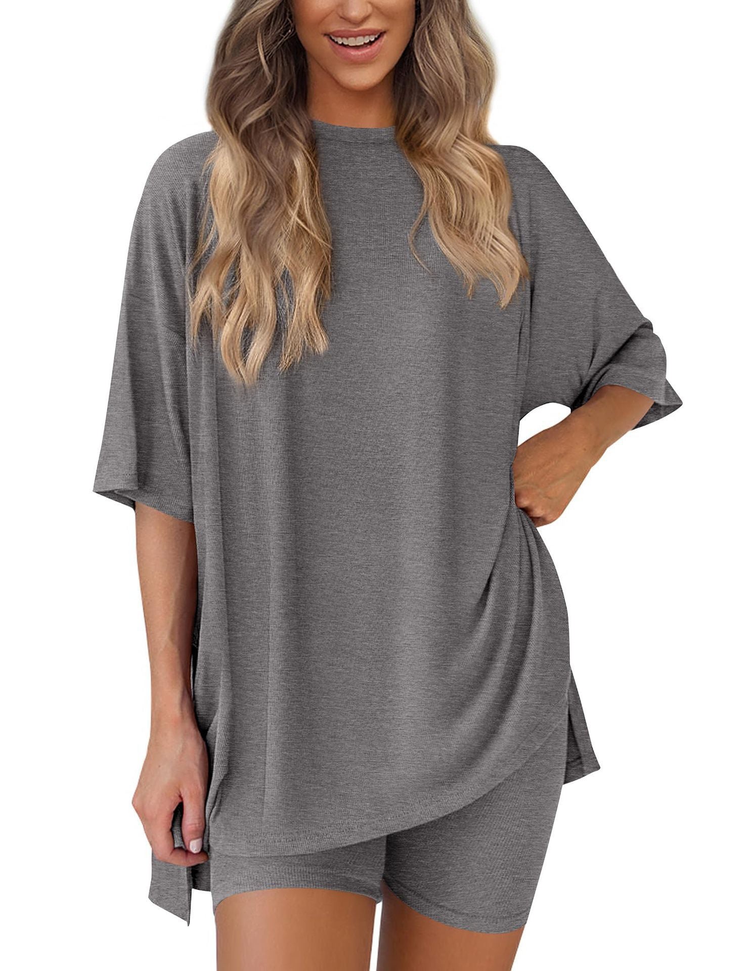 The Essential Summer 2-Piece Lounge Set: Oversized Shirt & Biker Shorts